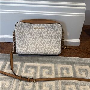 Michael Kors Brown and Cream Crossbody Bag